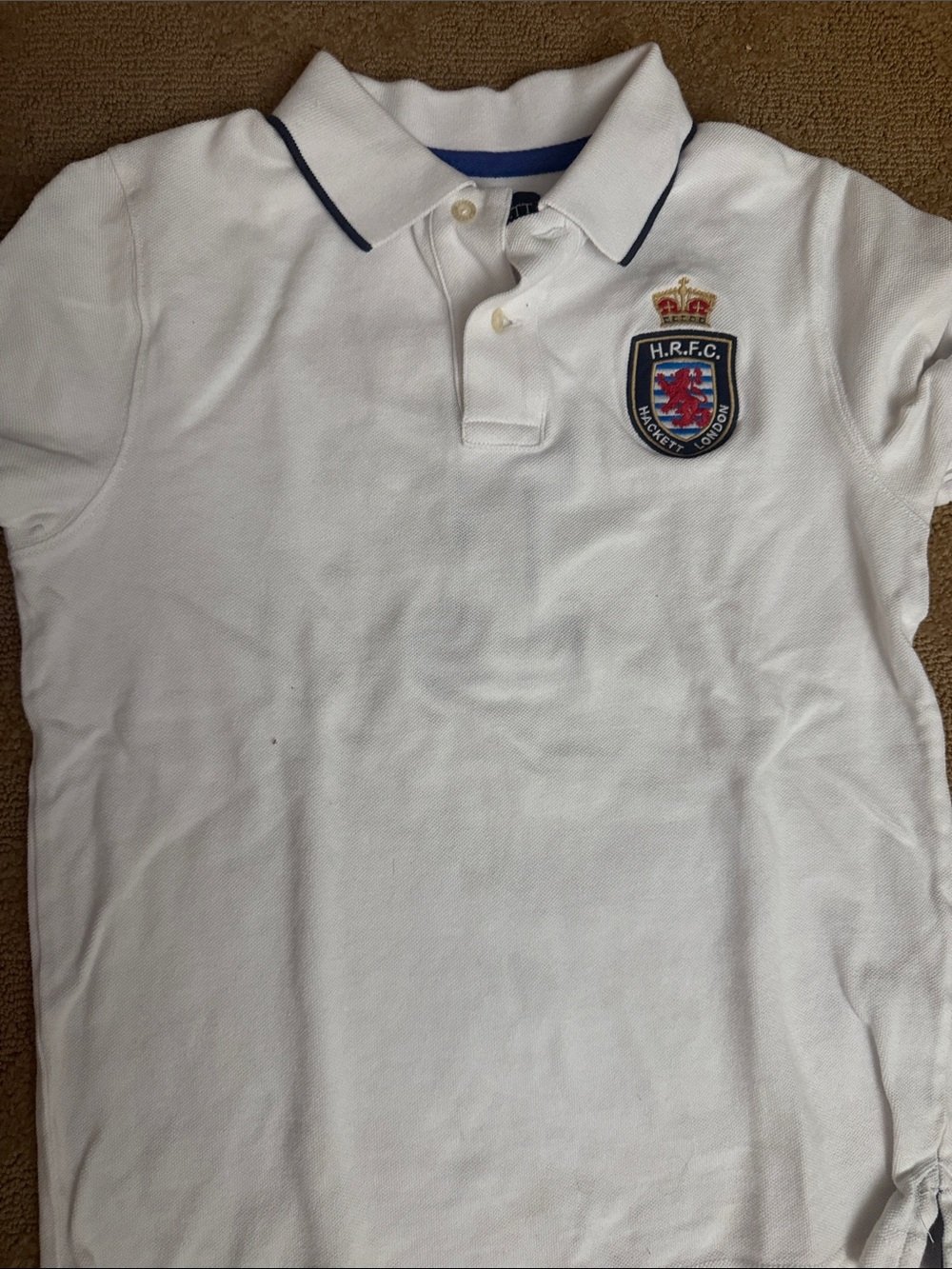 Boys' White Polo Shirt with Crest